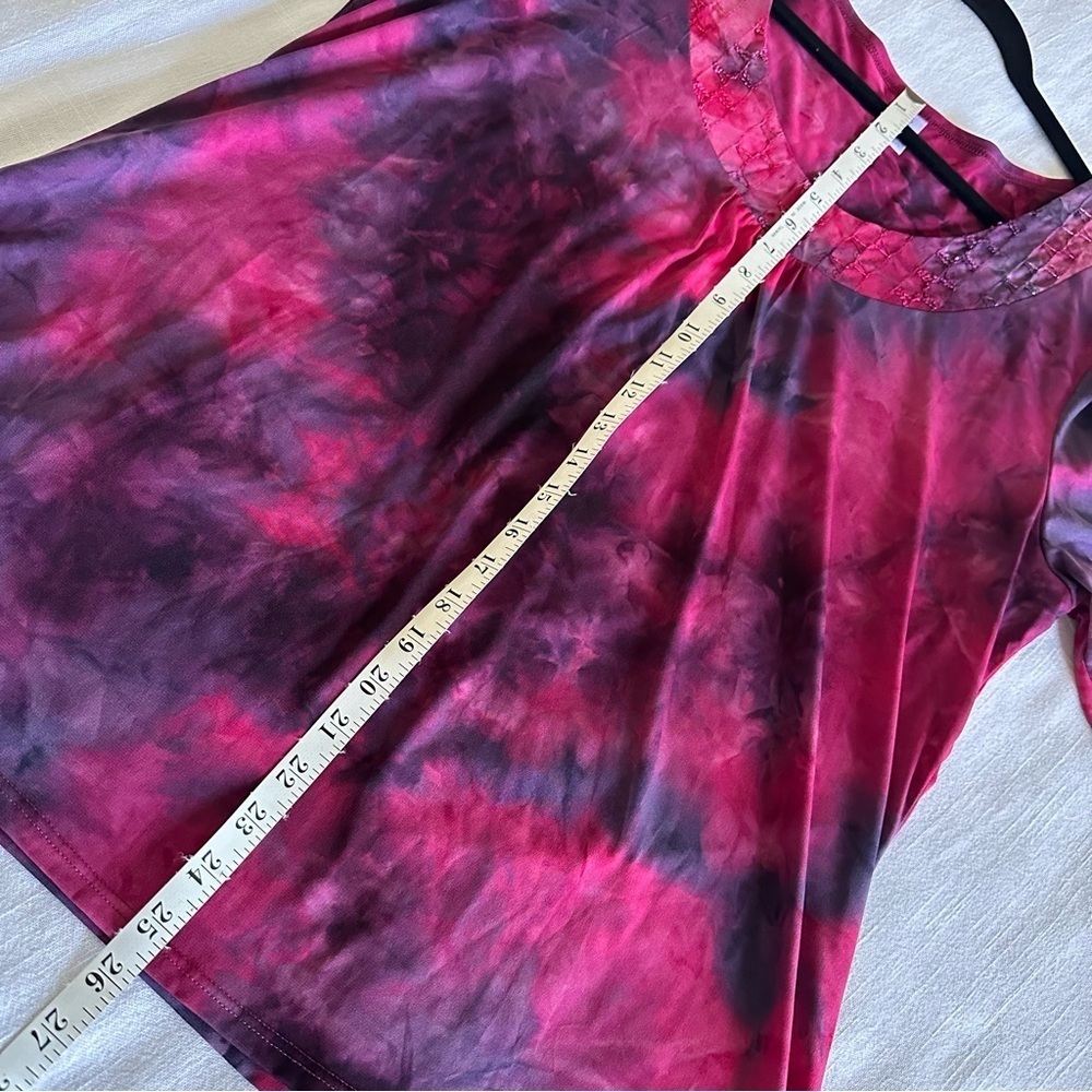 Bobbie Brooks Womens 2X Top Sequin Tie Dye Flowy Office Stretch Boho Colorful - Picture 5 of 10